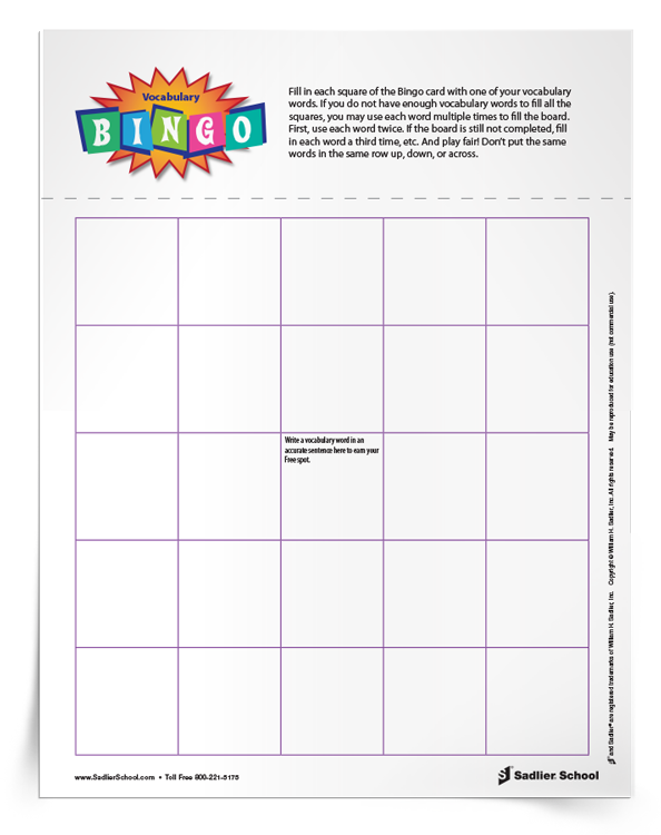 Bingo-Vocabulary-Game
